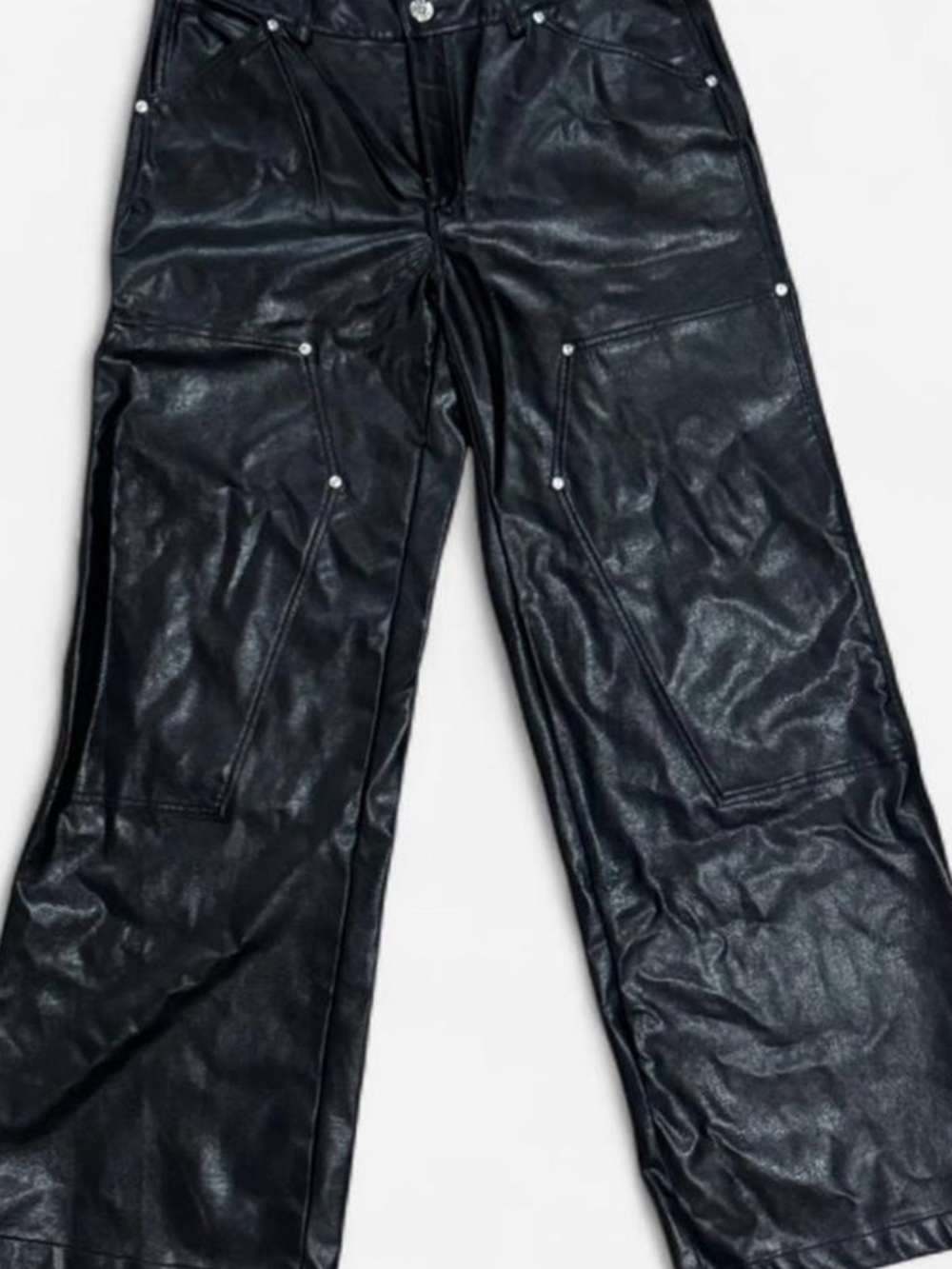 Darc Sport Bushido Black Leather Wide-Leg Pants